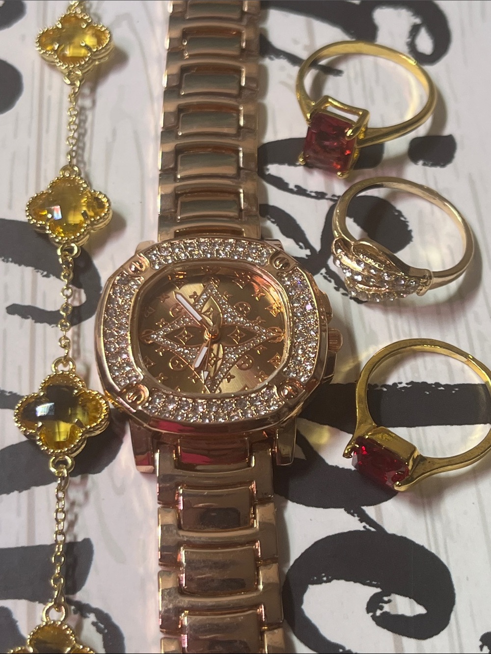 5 piece watch set gold tone - fashion must have